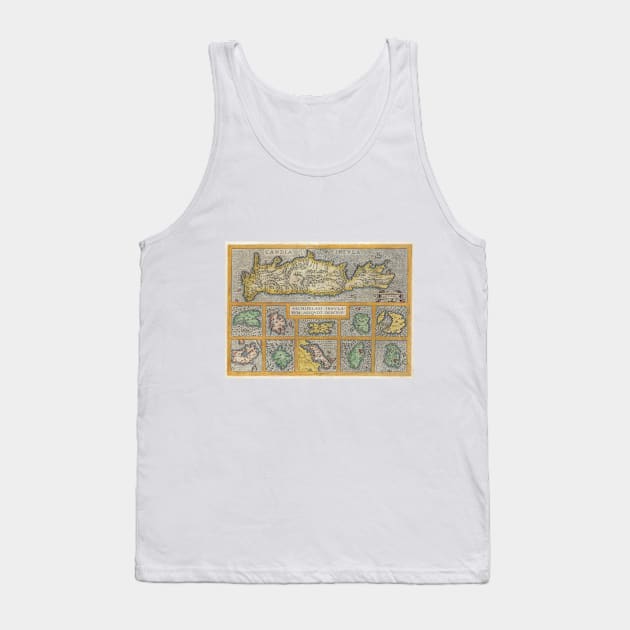 Vintage Map of The Islands of Greece (1584) Tank Top by Bravuramedia